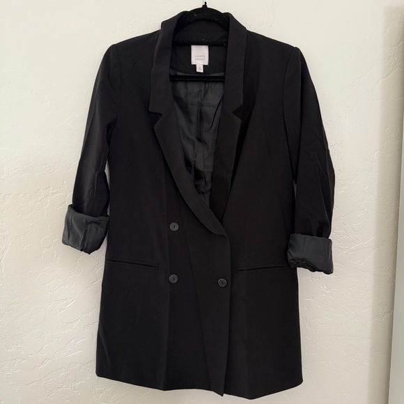 LC Lauren Conrad Jackets & Blazers - Lauren Conrad Black Blazer Size 4 | Longline Double Breasted Jacket